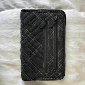 Thirty One (31) Black Quilted Wallet with Zipper Pockets